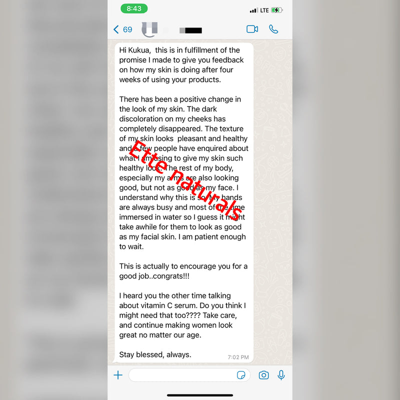 Client message after four weeks